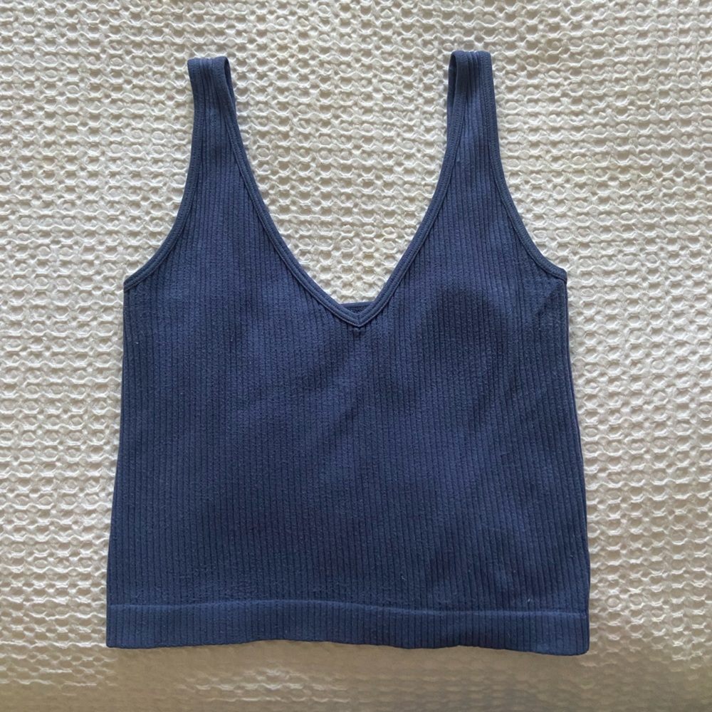Unknown Brand Blue Fitted Tank Top